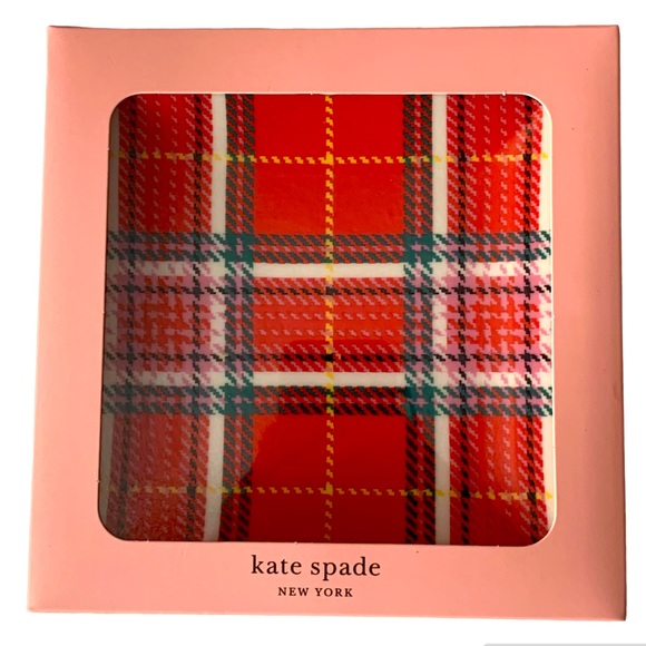 ♠️Kate Spade Christmas Plaid Tray - Picture 1 of 3